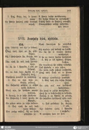 XVII. Sswjaty dźeń, njedźela