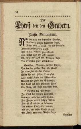 Fünfte Betrachtung. - Sechste Betrachtung.