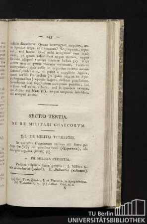 Sectio tertia. De re militari Graecorum.