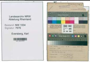 Entnazifizierung Karl Eversberg , geb. 14.04.1893 (Kaufm.Angestellter)