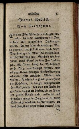 Viertes Kapitel. Vom Reichthume.