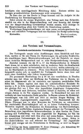 516-517, Aus Vereinen und Versammlungen