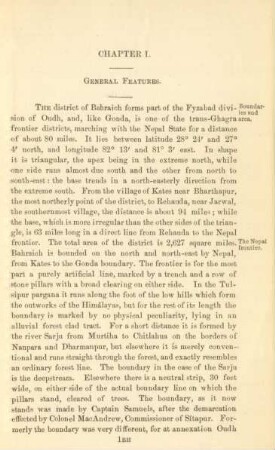Chapter I. General features