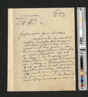 Brief von Prof. Schubart an Prof. Dr. Münzel, Berlin