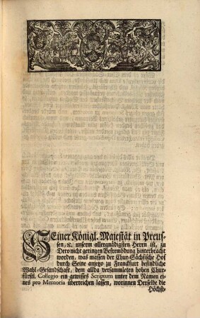 Chur-Brandenburgisches Promemoria welches dem ... Chur Mainz. Directorio d. 5. Oct. 1745 übergeben worden