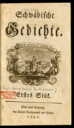 St. 1: Schwäbische Gedichte