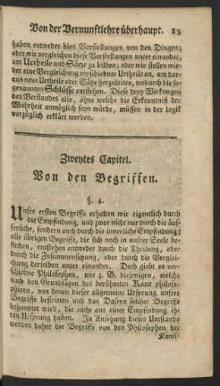 Zweytes Capitel. Von den Begriffen