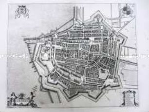 Befestigungssansicht der Stadt Harlingen 1725.