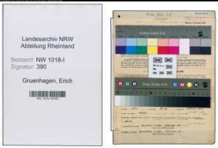 Entnazifizierung Erich Gruenhagen , geb. 30.07.1903 (Ingenieur)