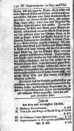 Inhalt des drey und viertzigsten Theiles.