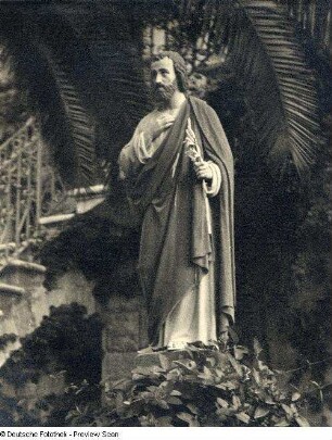 Joseph (Statue) : Schiffsreise Ägypten - Palästina - Syrien 1934. Nazareth. Joseph-Statue. Holz, geschnitzt, farbig gefaßt (wohl 19. Jh.)