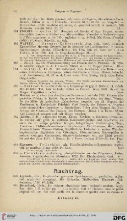 Nachtrag (Nr. 890 - 912)