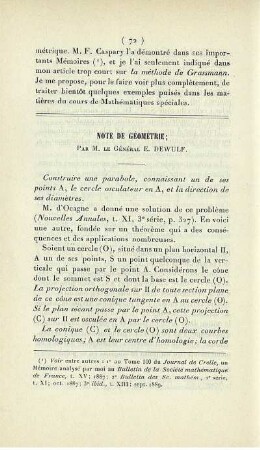 Note de géométrie.