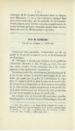 Note de géométrie.