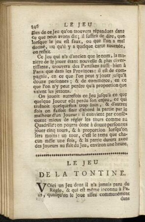 Le Jeu de la Tontine.