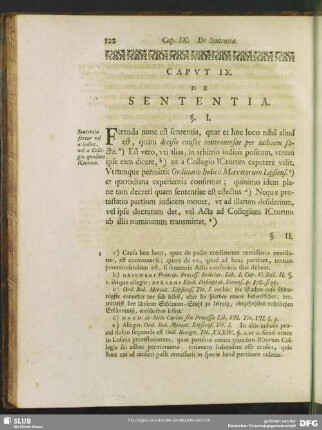 Caput IX. De Sententia