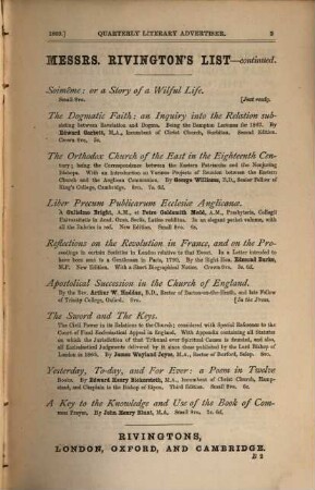 Quarterly literary advertiser. 1869
