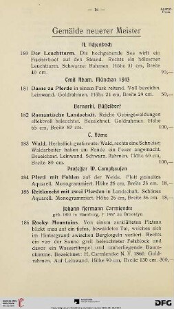 Gemälde neuerer Meister (Nr. 180-251)