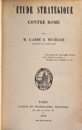 Étude stratégique contre Rome