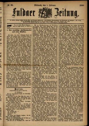 Ausgabe vom Mittwoch, den 01. Februar 1888.