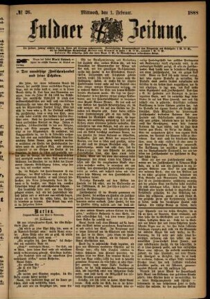 Ausgabe vom Mittwoch, den 01. Februar 1888.