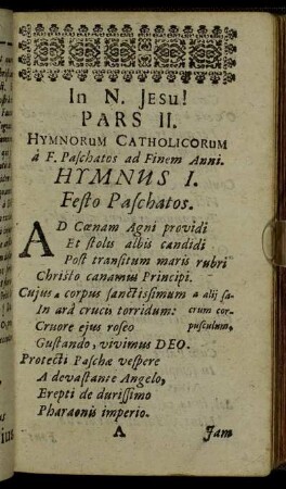 Hymnus I. Festo Paschatos.