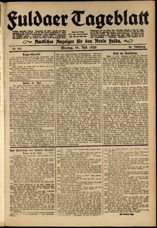 Ausgabe vom Montag, den 19. Juli 1920.