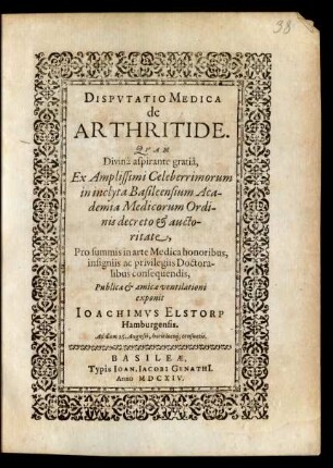 Disputatio Medica de Arthritide