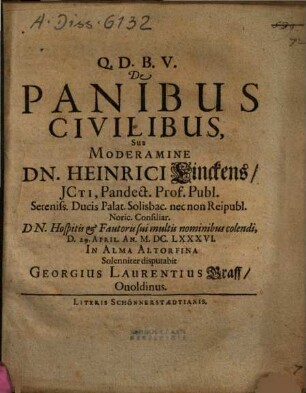 De Panibus Civilibus