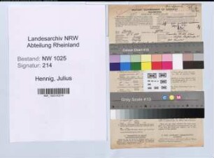Entnazifizierung Julius Hennig , geb. 30.08.1900 (Wachtmeister)