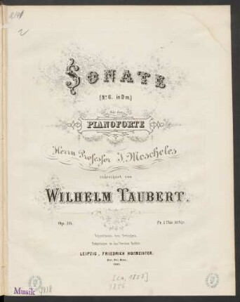 Sonate (No. 6. in D m) : für das Pianoforte Op. 114