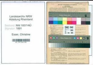 Entnazifizierung Christine Esser , geb. 14.12.1886 ()