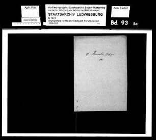 Bernard, J.; Chorsänger (Tenor)