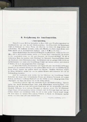 B. Fortpflanzung der Acanthometriden.
