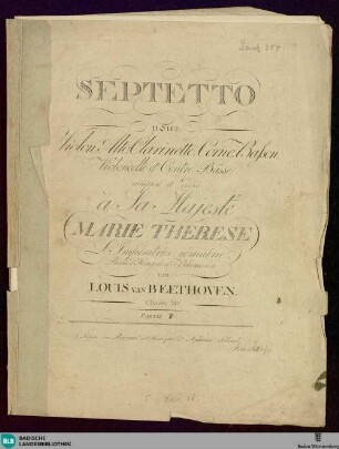 Septette pour violon, alto, clarinette, corno, basson, violoncelle et contre-basse : oeuvre 20; Partie II