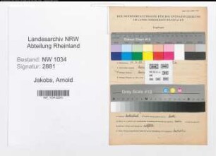 Entnazifizierung Arnold Jakobs , geb. 11.03.1903 (Major)