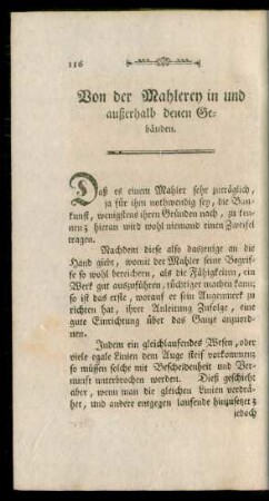 Von der Mahlerey in und außerhalb denen Gebäuden