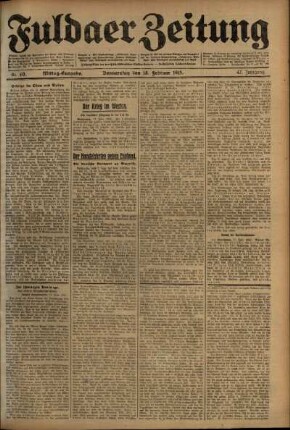 Zweite Ausgabe vom Donnerstag, den 18. Februar 1915.