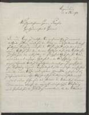 Brief von Heinrich Meyer an Regensburgische Botanische Gesellschaft