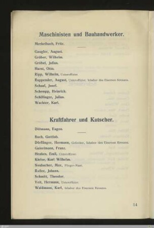 Maschinisten und Bauhandwerker