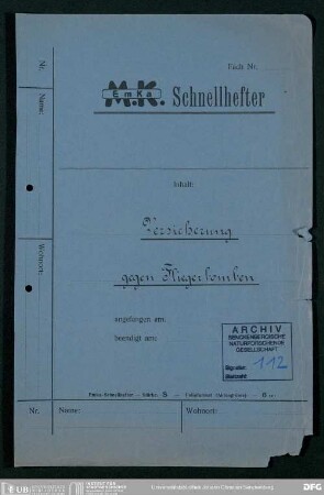 Versicherung gegen Schäden durch Luftangriffe