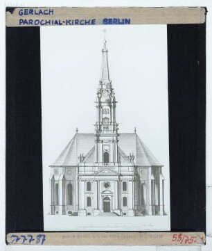 Berlin, Parochialkirche,Gerlach, Aufriss der Parochialkirche (Druck, Augsburg, J. Wolff Erben 1740)
