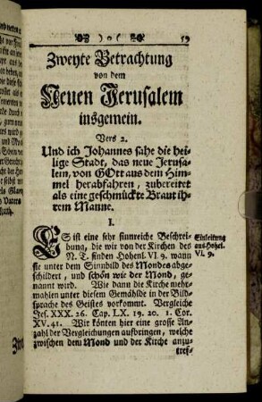 Zweyte Betrachtung von dem Neuen Jerusalem insgemein.