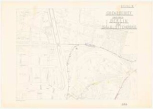 Viergleisige Untergrundbahn für Vorort- und Stadtverkehr, Berlin Schinkelwettbewerb 1919: Lageplan der Teilstrecke zwischen Dovebrücke und Alt-Moabit