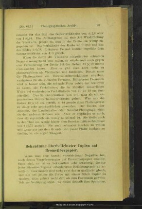 Behandlung überbelichteter Copien auf Bromsilberpapier