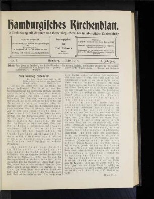 Nr. 9. Hamburg, 1, März 1914. 11. Jahrgang.