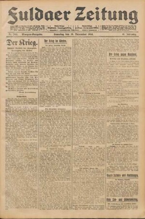Ausgabe vom Samstag, den 19. Dezember 1914.