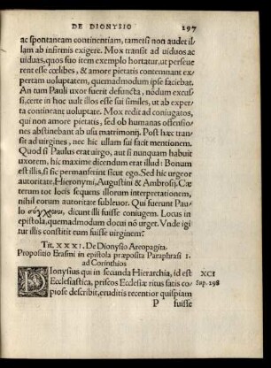 Tit. XXXI. De Dionysio Areopagita.