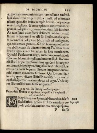 Tit. XXXI. De Dionysio Areopagita.