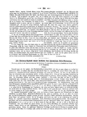 Die Notwendigkeit einer Reform des deutschen Schriftwesens : (Schluss)